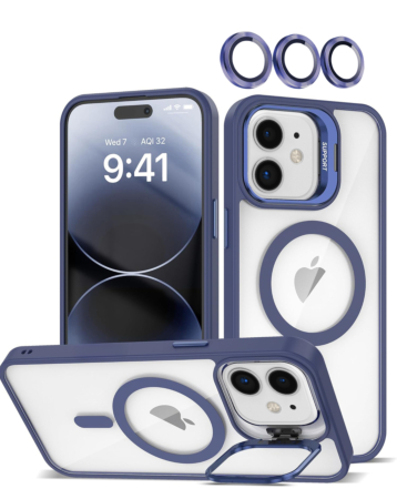 Transpalet Silicone case & Camera stand with Camera Lens - DARK BLUE for iPhone 11 (Only Ground Shipping)