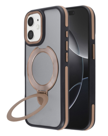 Matte Transparent Case with Wireless Charging Kickstand - DARK BROWN for iPhone 11 (Only Ground Shipping)