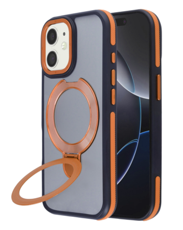 Matte Transparent Case with Wireless Charging Kickstand - ORANGE for iPhone 11 (Only Ground Shipping)