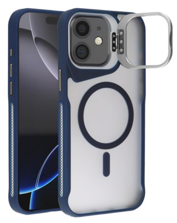 Matte Transparent Camera Stand Case with Wireless Charging - BLUE for iPhone 11 (Only Ground Shipping)