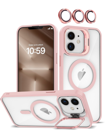 Transpalet Silicone case & Camera stand with Camera Lens - PINK for iPhone 11 (Only Ground Shipping)