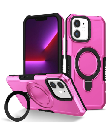 Hard PC Shockproof Case w /Ring Holder - PINK for iPhone 11 (Only Ground Shipping)