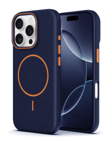 Magnetic Leather Soft Cases - BLUE & ORANGE for iPhone 11 Pro Max (Only Ground Shipping)