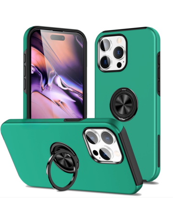 Dual Layer Case with Magnetic Ring - DARK GREEN for iPhone 12 Pro Max (Only Ground Shipping)