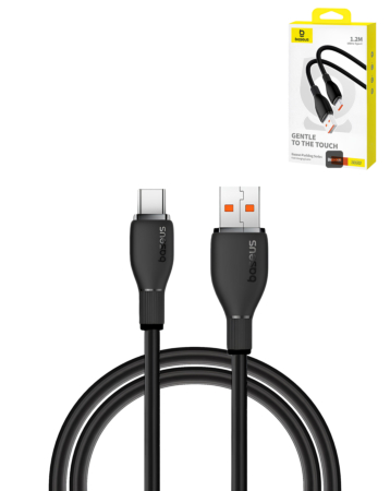 BASEUS Pudding Series USB A-C Fast Charging Data Cable (BLACK) (6A/100w) (6ft) (Only Ground Shipping)
