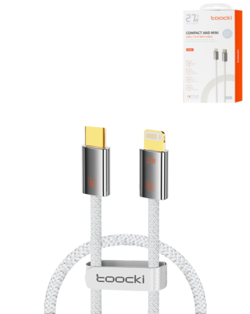 Toocki Compact Zinc Alloy USB C-L Non-MFI Super-Fast Charging Data Cable (27W) (3ft) (Only Ground Shipping)