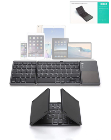63 Keys Foldable Bluetooth Keyboard with Touchpad (BLACK) (Only Ground Shipping)