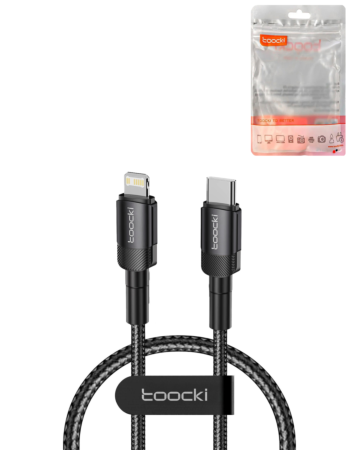 Toocki USB C-L Non-MFI Fast Charging Data Cable (GRAY / BLACK) (3ft) (20W) (Only Ground Shipping)