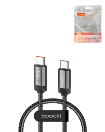 Toocki USB C-C Braided Fast Charging Data Cable (3ft) (100W) (BLACK) (Only Ground Shipping)