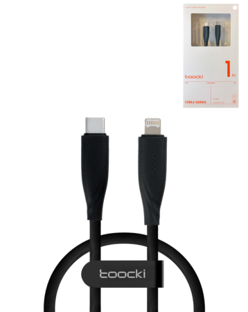 Toocki USB C-L Non-MFI Fast Charging Data Cable (BLACK) (3ft) (20W) (Only Ground Shipping)
