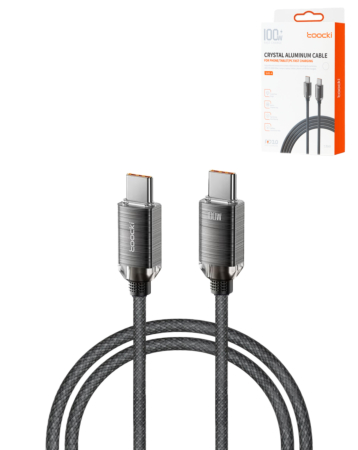 Toocki USB C-C Crystal Fast Braided Charging Data Cable (BLACK) (6ft) (100W) (Only Ground Shipping)