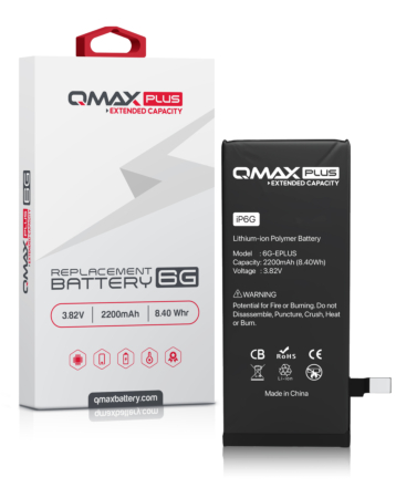 QMAX Plus Extended Capacity Replacement Battery for iPhone 6 (2200 mAh) (Only Ground Shipping)