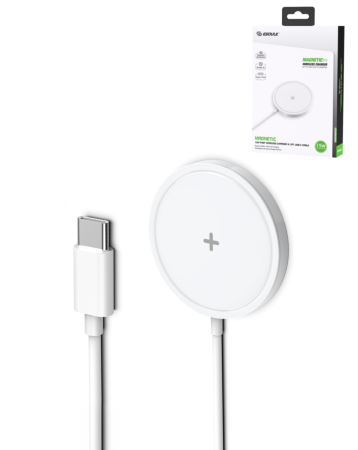 Esoulk Magnetic Wireless Charger (15W) (WHITE) (Only Ground Shipping)