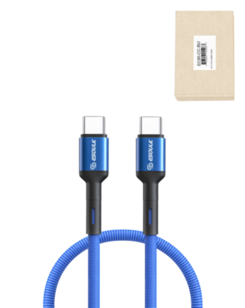 Esoulk USB C-C Braided Charging Cable (BLUE) (4ft) (30W) (Only Ground Shipping)