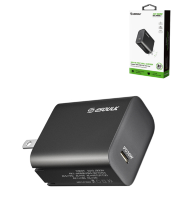 Esoulk EA22 USB-C Fast Wall Charger (BLACK) (30W) (Only Ground Shipping)