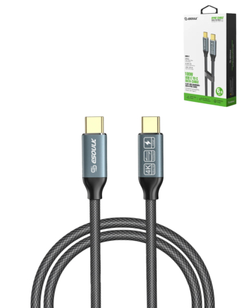 Esoulk USB3.2 C-C Charging & Data Sync Cable (BLACK) (6ft) (100W) (Only Ground Shipping)