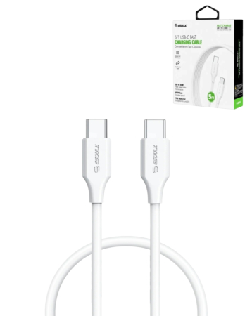 Esoulk C-C Fast Charging Cable (WHITE) (5ft) (60W) (Only Ground Shipping)