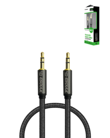 Esoulk 3.5mm AUX-AUX Cable (BLACK) (4ft) (Only Ground Shipping)