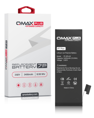 QMAX Plus Extended Capacity Replacement Battery for iPhone 7 Plus (3400 mAh) (Only Ground Shipping)