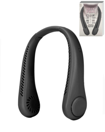 POMGEAR Portable Bladeless Neck Fan (BLACK) (Only Ground Shipping)