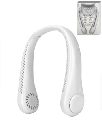 POMGEAR Portable Bladeless Neck Fan (WHITE) (Only Ground Shipping)