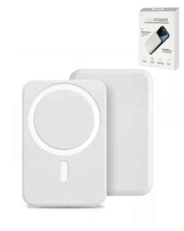 POMGEAR MagPower Portable Magnetic Wireless Power Bank (WHITE) (5000mAh) (Only Ground Shipping)