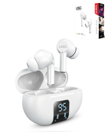 USG by PowerPeak - Airo True Wireless Bluetooth Earbuds - (WHITE) (Only Ground Shipping)