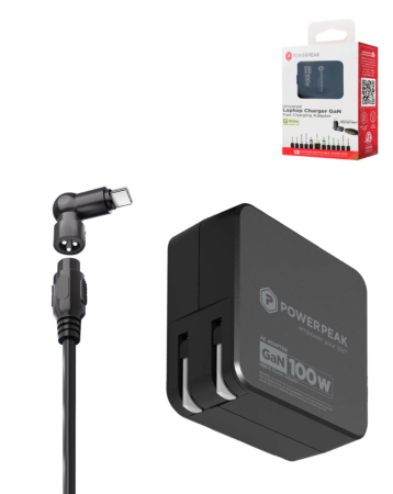 PowerPeak Universal Laptop Charger with 16 Connectors (100W) (Only Ground Shipping)