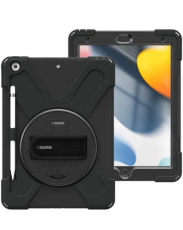 xBase ArmorTech Heavy Duty Case with Hand Strap / Shoulder Strap & Kickstand (BLACK) for iPad 10 & 11 Gen (Only Ground Shipping)