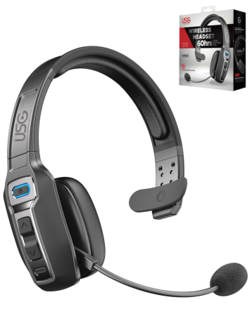 Urban Sound Gear Viper 2 Wireless Bluetooth Trucker / Office Headset (BLACK) (Only Ground Shipping)