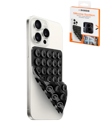 xBase by PowerPeak -  Suction Cup Grip Phone Holder - (BLACK) (Only Ground Shipping)