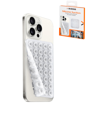 xBase by PowerPeak -  Suction Cup Grip Phone Holder - (WHITE) (Only Ground Shipping)