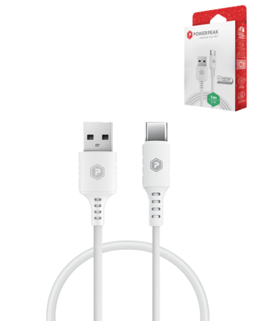 PowerPeak ECONOMY USB A-C Cable (WHITE) (3ft) (60W) (Only Ground Shipping)