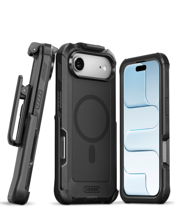 xBase Boulder MagSafe Heavy-Duty Case with Belt Clip - BLACK for iPhone Air (Only Ground Shipping)
