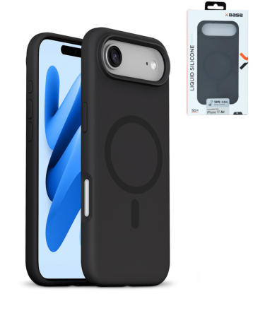 xBase by PowerPeak Liquid Silicone Gel/Rubber MagSafe for iPhone Air (BLACK) (Only Ground Shipping)