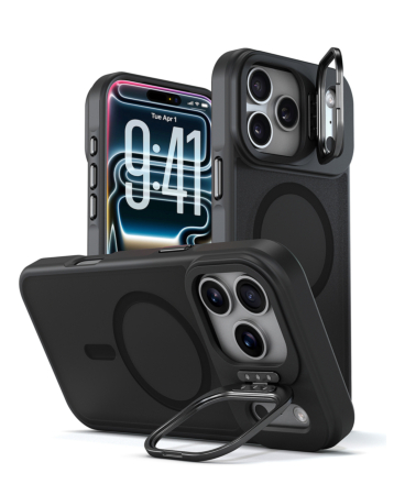 xBase by PowerPeak - DuoHybrid with Kickstand MagSafe for iPhone 17 Pro - (BLACK) (Only Ground Shipping)