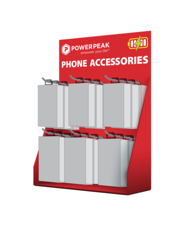 PowerPeak 6 Hook Cardboard Counter Display (Only Ground Shipping)