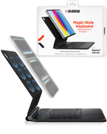 xBase Folio Case with Keyboard & Track Pad (BLACK) for iPad 10 & 11 Gen (Only Ground Shipping)