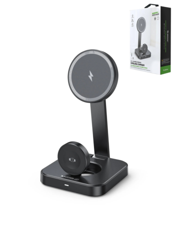 Esoulk 2-In-1 Foldable Magnetic Wireless Charger (15W) (BLACK) (Only Ground Shipping)