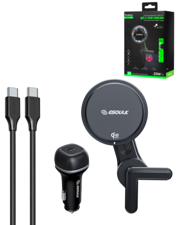 Esoulk Qi2.2 Cooling Magnetic Wireless Car Charger For Tesla (3ft) (25W) (Only Ground Shipping)