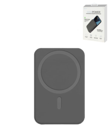 POMGEAR MagPower Portable Magnetic Wireless Power Bank (BLACK) (5000mAh) (Only Ground Shipping)