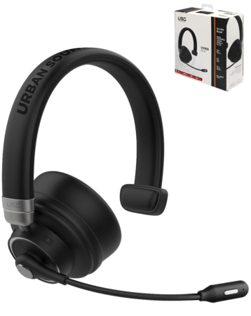 Urban Sound Gear Viper Wireless Bluetooth Trucker / Office Headset (BLACK) (Only Ground Shipping)