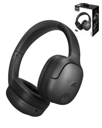 USG by PowerPeak - Wireless ANC On-Ear Headphones with Carry Case - (BLACK) (Only Ground Shipping)