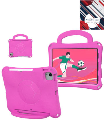 Soccer Case - HOT PINK for iPad 10 2022 (10.9") / iPad 11 (A16) / Air 11 2024 (Only Ground Shipping)