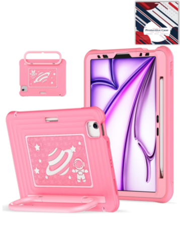 Kids SpaceGrip Tablet Case with Handle Stand (BLUE) for iPad 10 2022 (10.9") / iPad 11 (A16) / Air 11 (2024/2025/2026) / Air 4 / Air 5 / Pro 11 (All Models) (Only Ground Shipping)