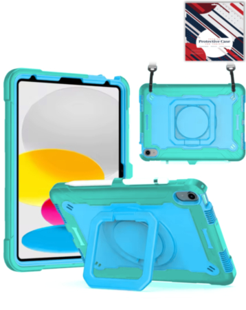Full Body Protection Case with Square Kickstand (LIGHT BLUE) for iPad 10 2022 (10.9") / iPad 11 (A16) / Air 11 (2024/2025/2026) / Air 4 / Air 5 / Pro 11 (All Models) (Only Ground Shipping)