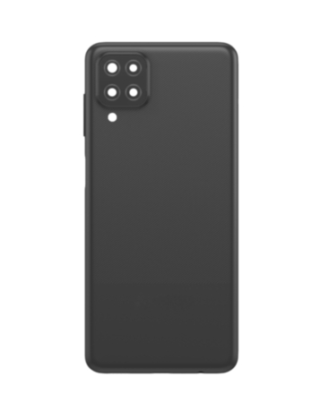 Back Glass with Camera Lens and Adhesive for Galaxy A12 Nacho (A127 / 2021) (NO LOGO) (BLACK)