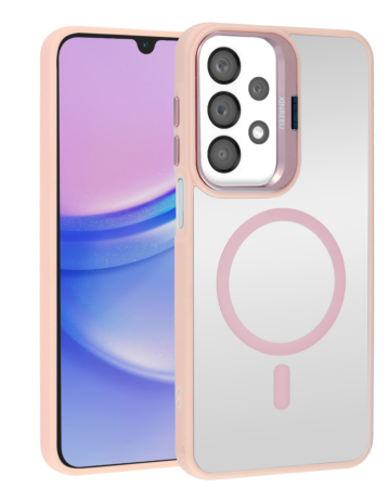 Thin Magnetic Clear Case with Camera Stand Kickstand - PINK for Galaxy A13 (Only Ground Shipping)