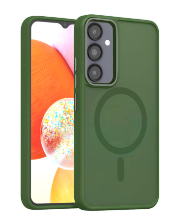 New Magnetic Wireless Charging Case - DARK GREEN for Galaxy A14 (Only Ground Shipping)
