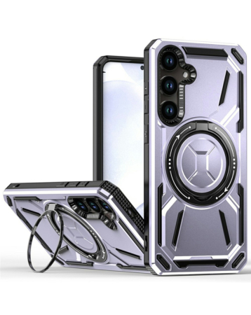 Full-Body Rugged Shockproof Case with Built-in Ring Holder - PURPLE for Galaxy A14 4G/5G (Only Ground Shipping)